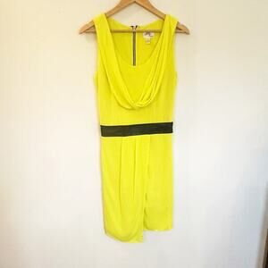 Milly Yellow Dress sz 2 Lamb Leather belt